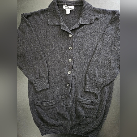 Silk Blend Daniel Sherman Oversize Black Cardigan - NWOT - Size L - Picture 3 of 12